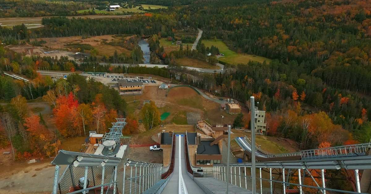 fall view from atop the olympic jumps in lake placid