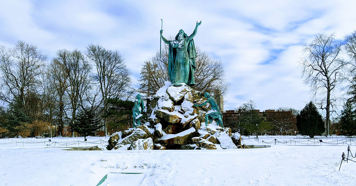 albany's washington park in the winter