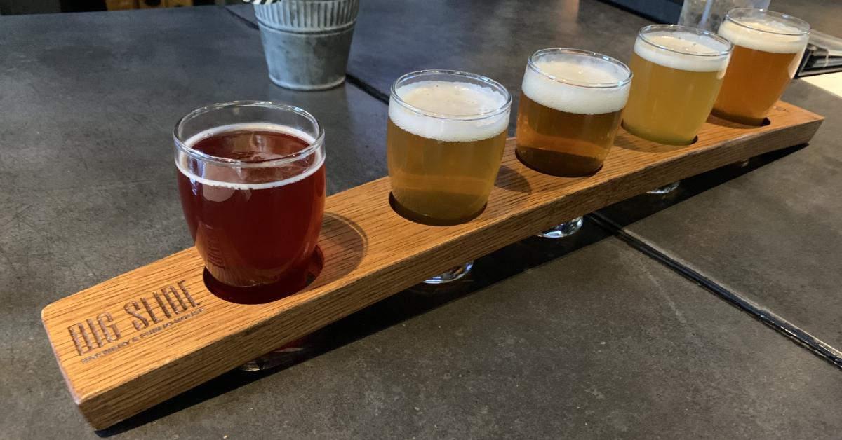 beer flight at big slide