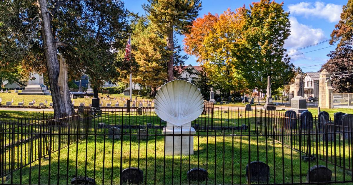 seashell shaped headstone