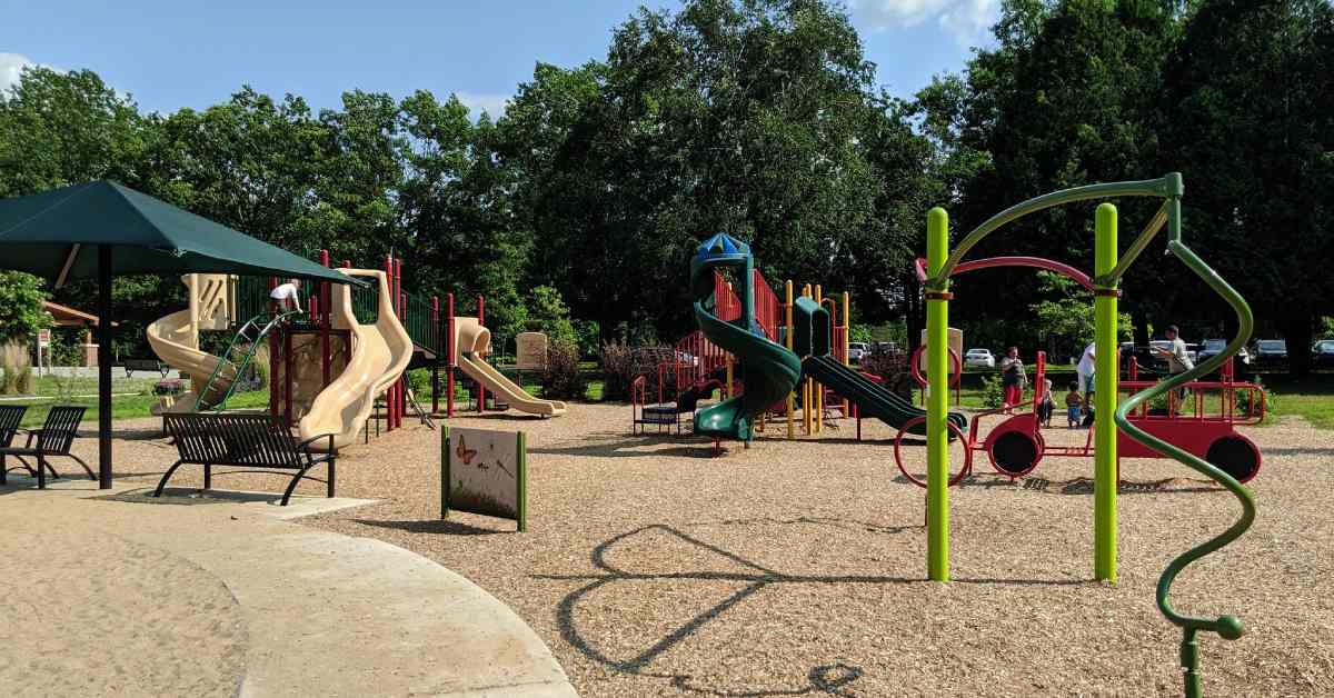 a playground with slides and other fun attractions for kids