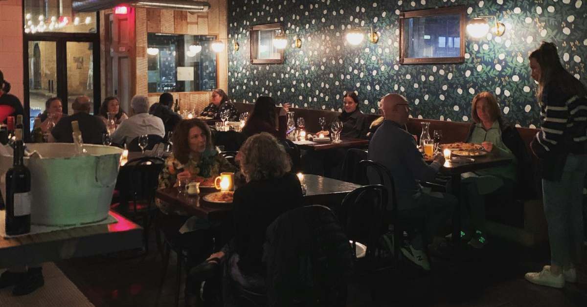 interior of donna's Italian restaurant