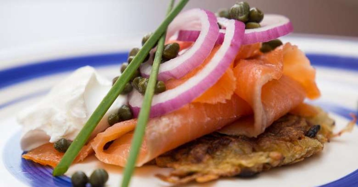 latke with smoked salmon