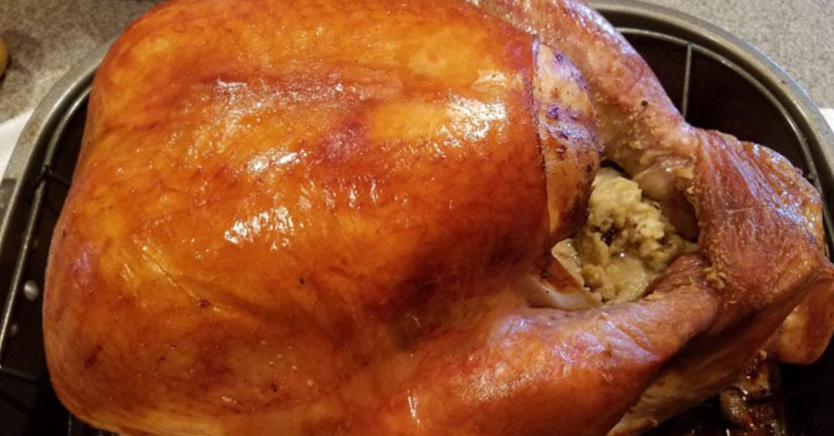 cooked turkey with stuffing inside