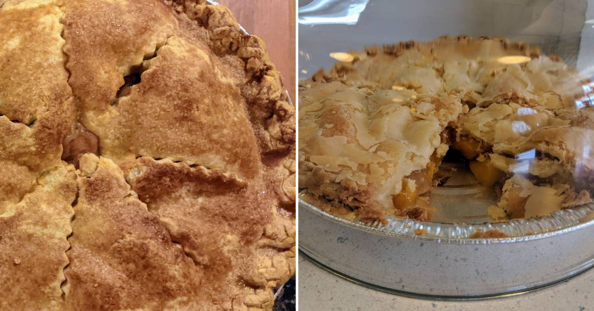 side by side apple pie photos