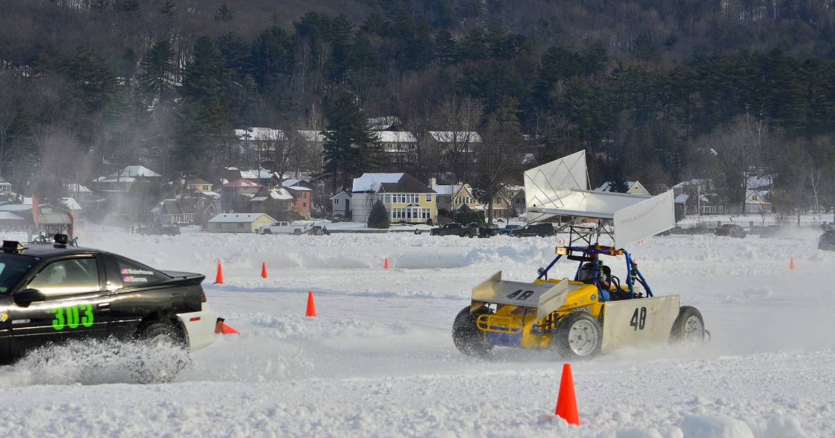 sanctioned car races on the ice
