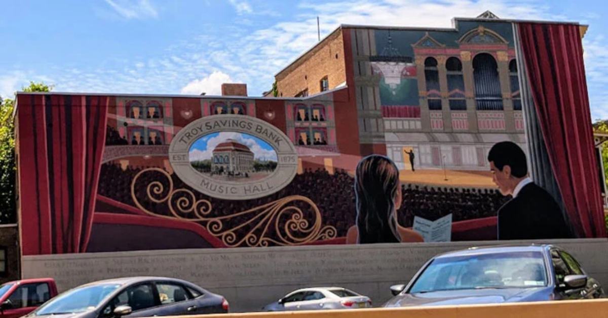 the outside of the Troy Savings Bank Music Hall