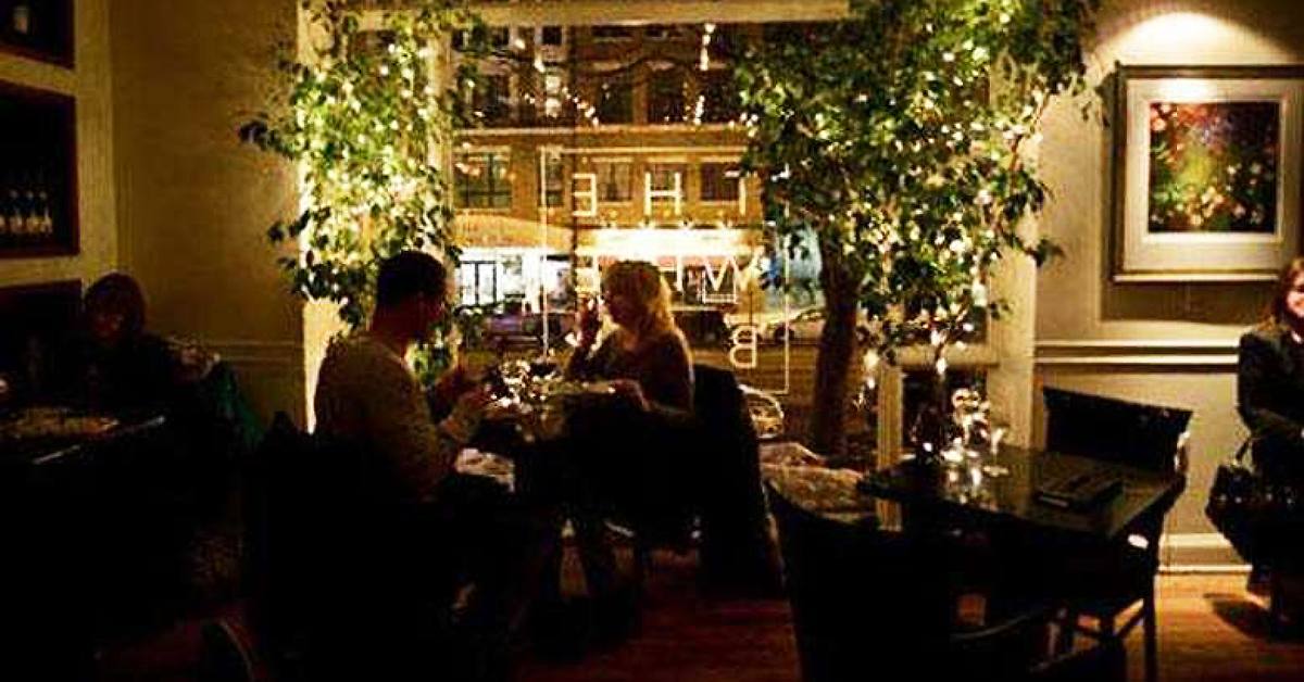 two people dining at the wine bar