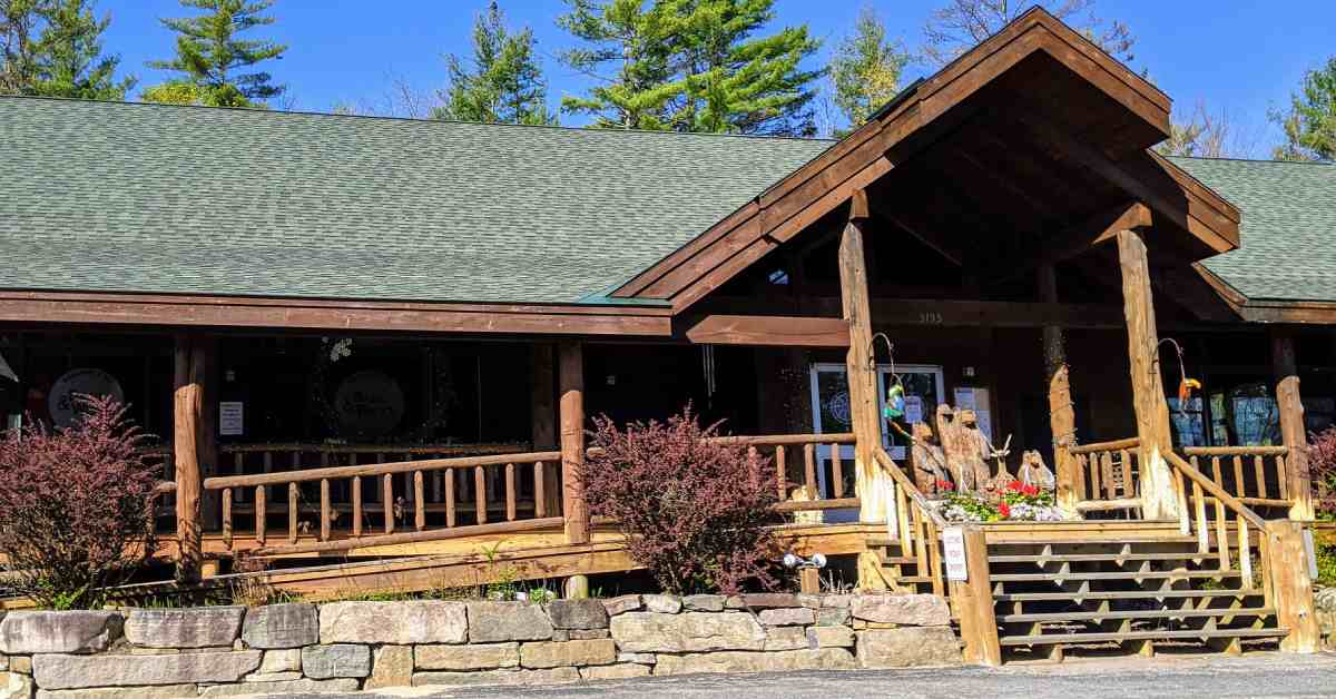 exterior of a rustic restaurant