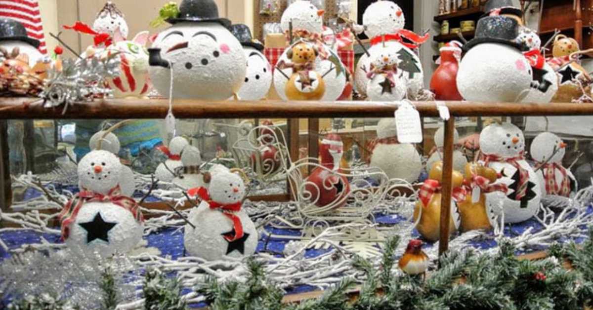 snowman figures on display