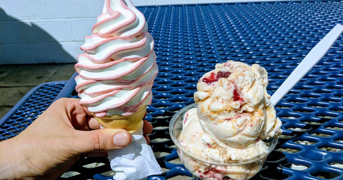 ice cream in dish and cone