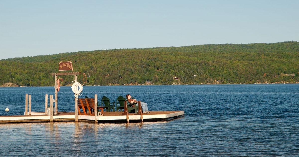 man on dock relaxing