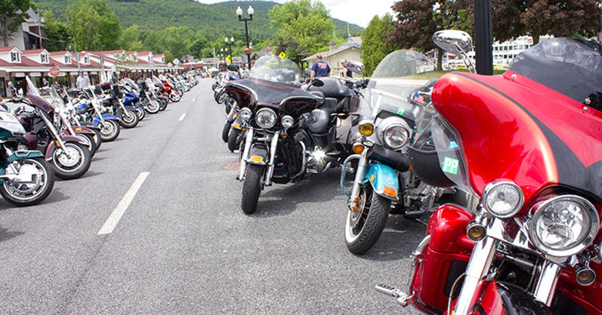 row of motorcycles