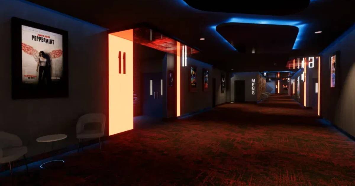 hallway at a movie theater