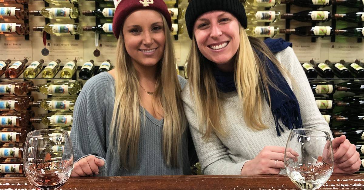 two women at a winery