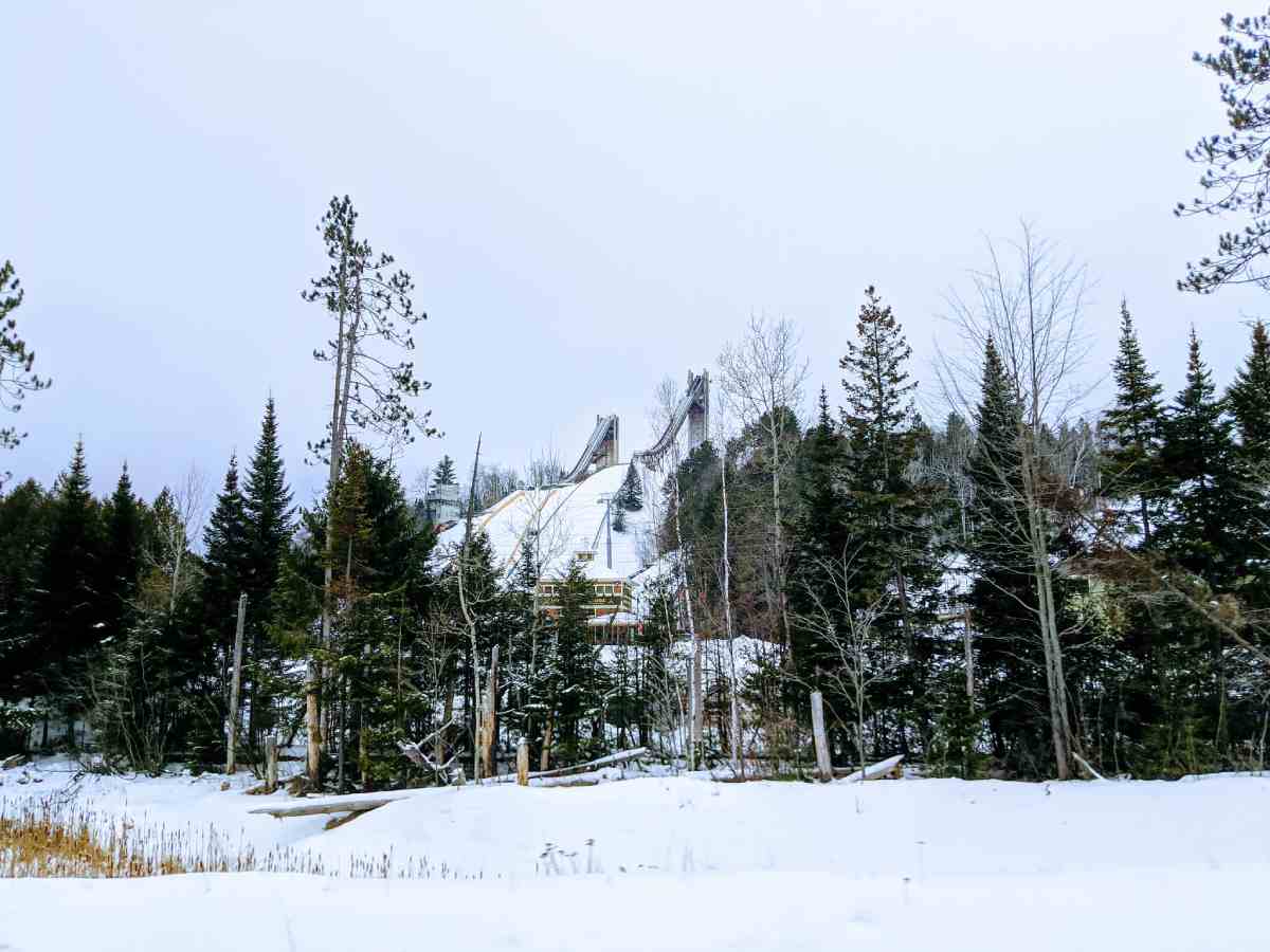 Lake Placid Olympic ski jumps in winter