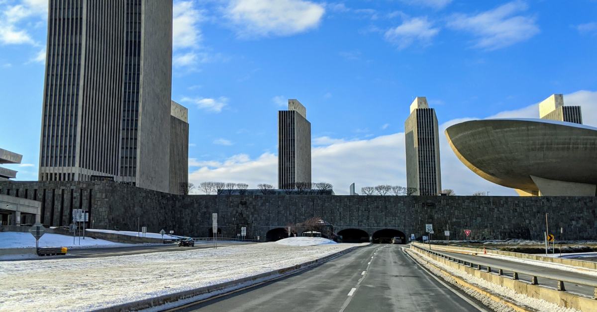 downtown albany in the winter