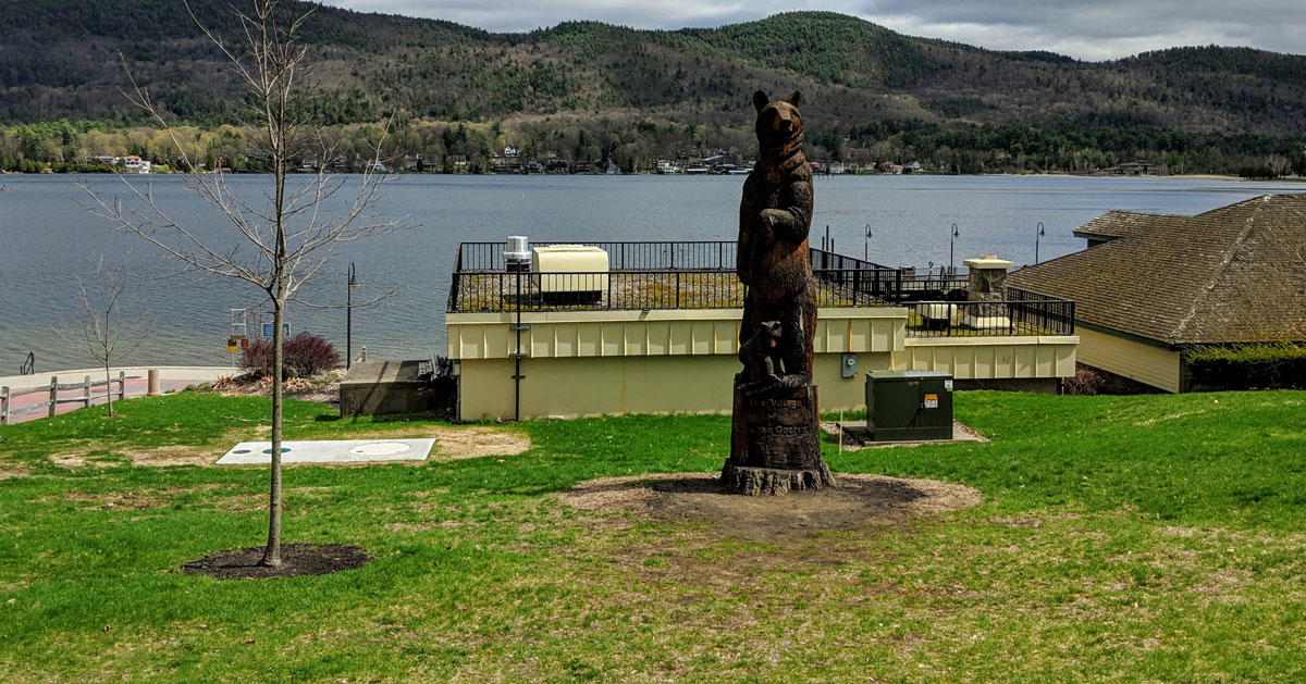 bear statue at the entrenchments site