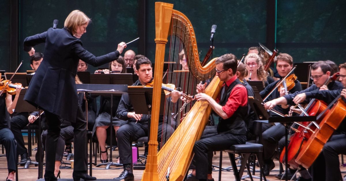 ensemble performing on stage