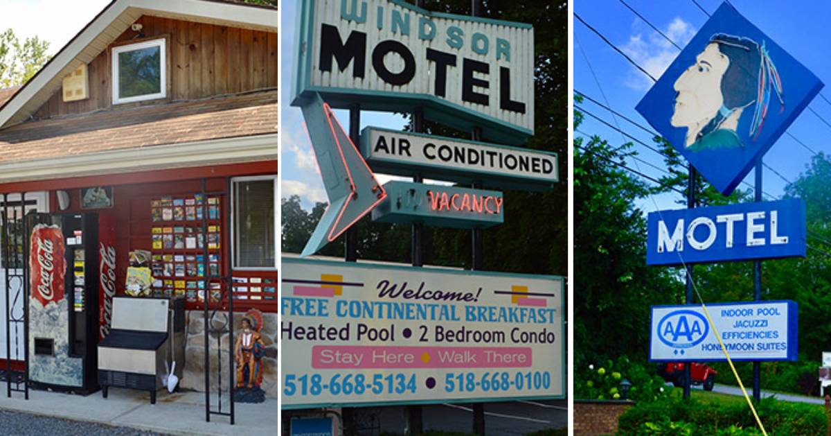 image split in three of retro motels