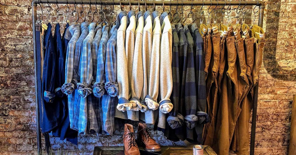 men's clothing on display rack