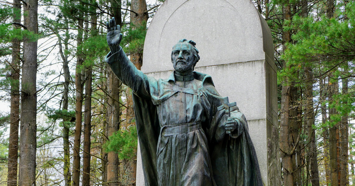 closer photo of Father Jogues showing missing fingers