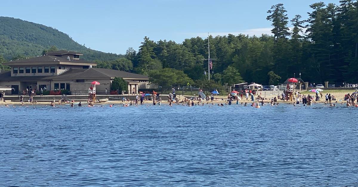 view of beach from the water