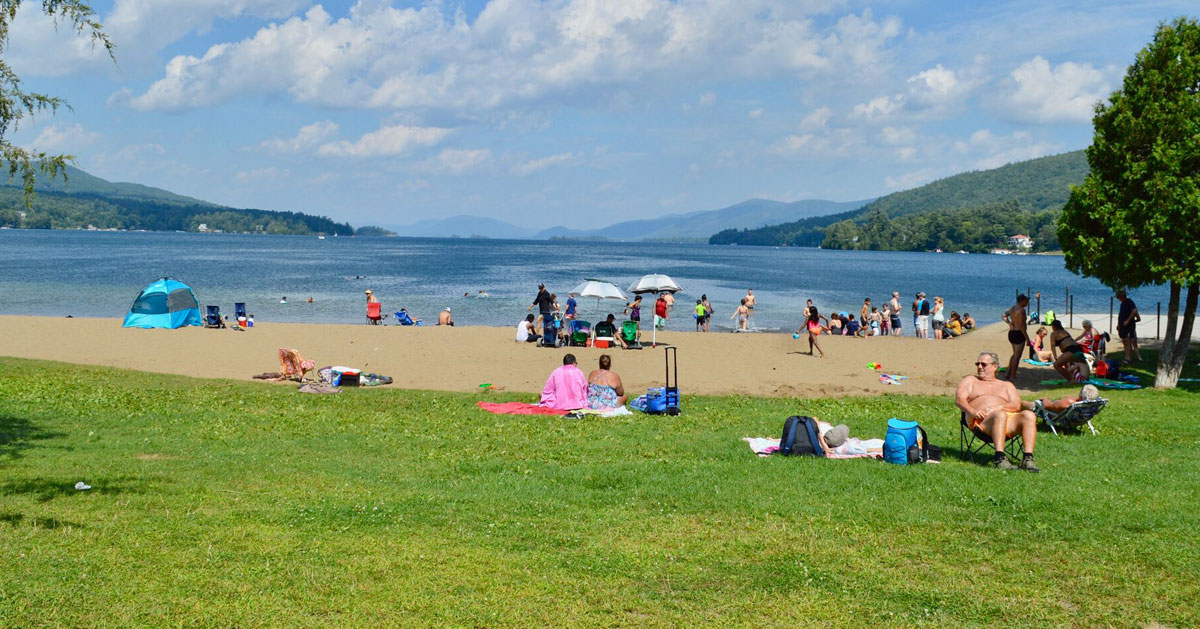 lawn and beach