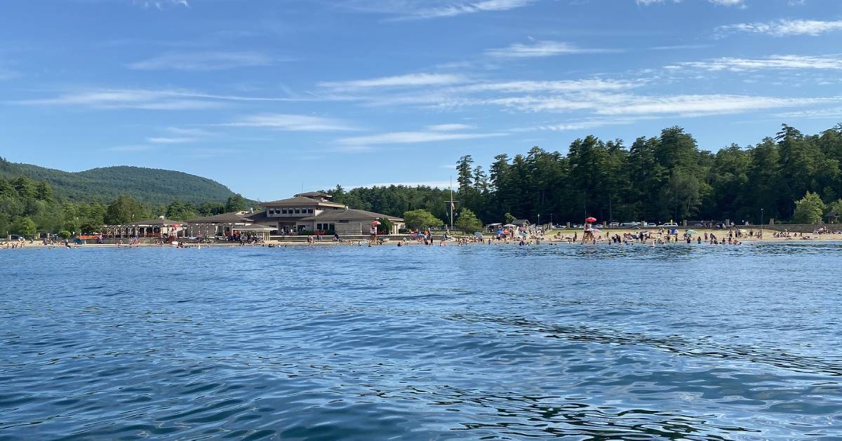 view of beach from water