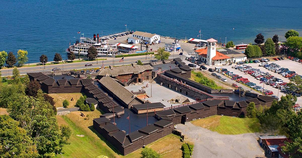 aerial view of Fort William Henry in the summer