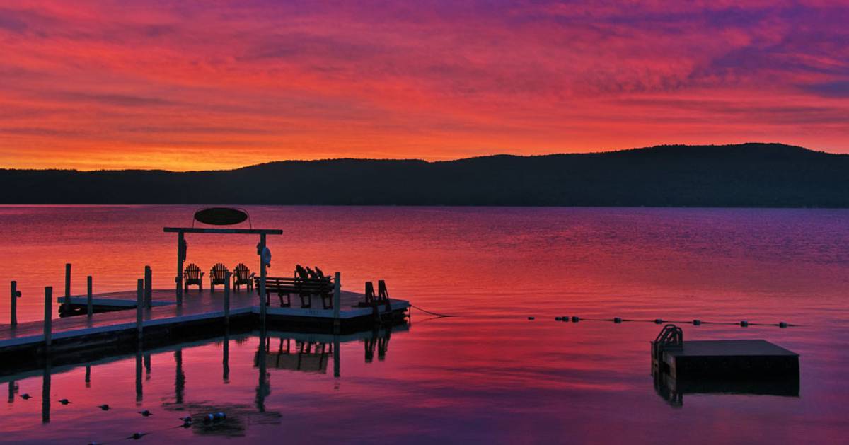 lake at sunset