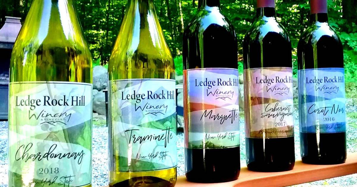 wine bottles in a row