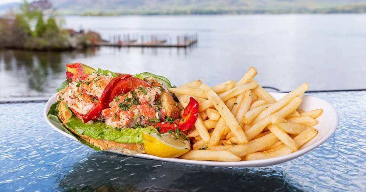 lobster roll by water
