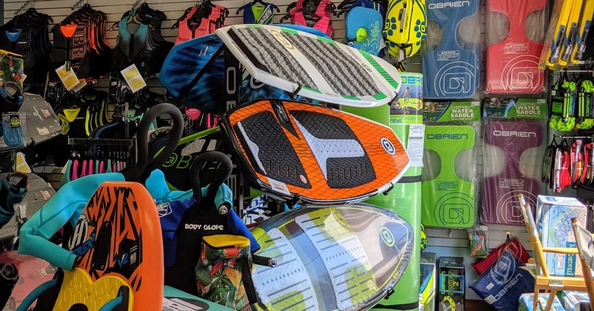 paddleboards in a shop