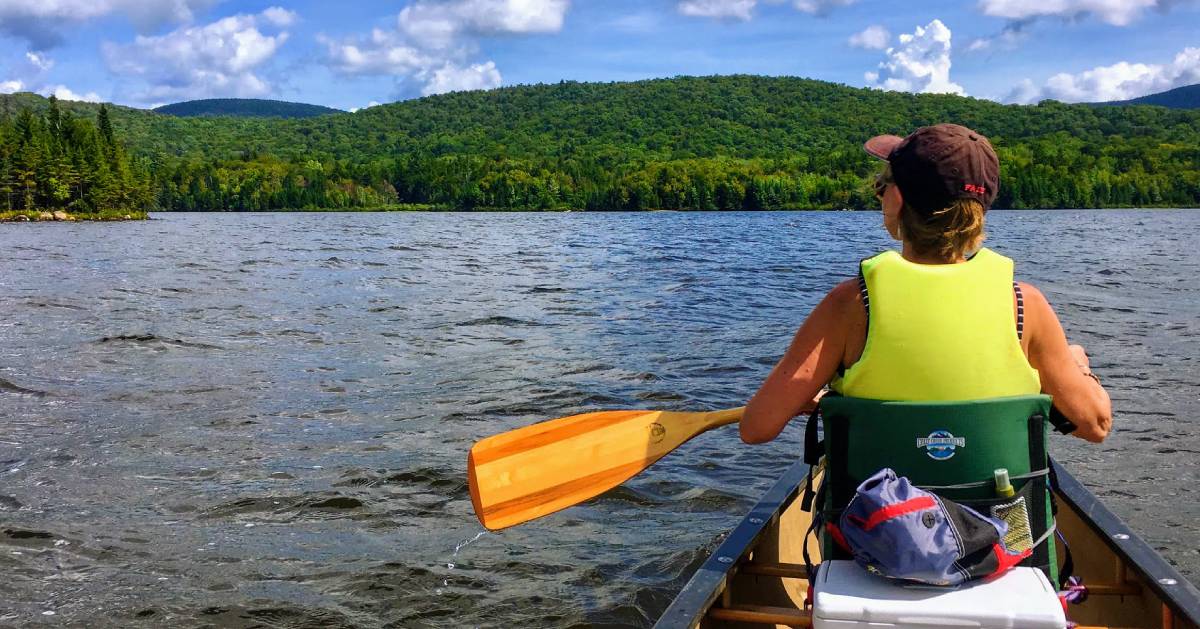 a woman kayaking