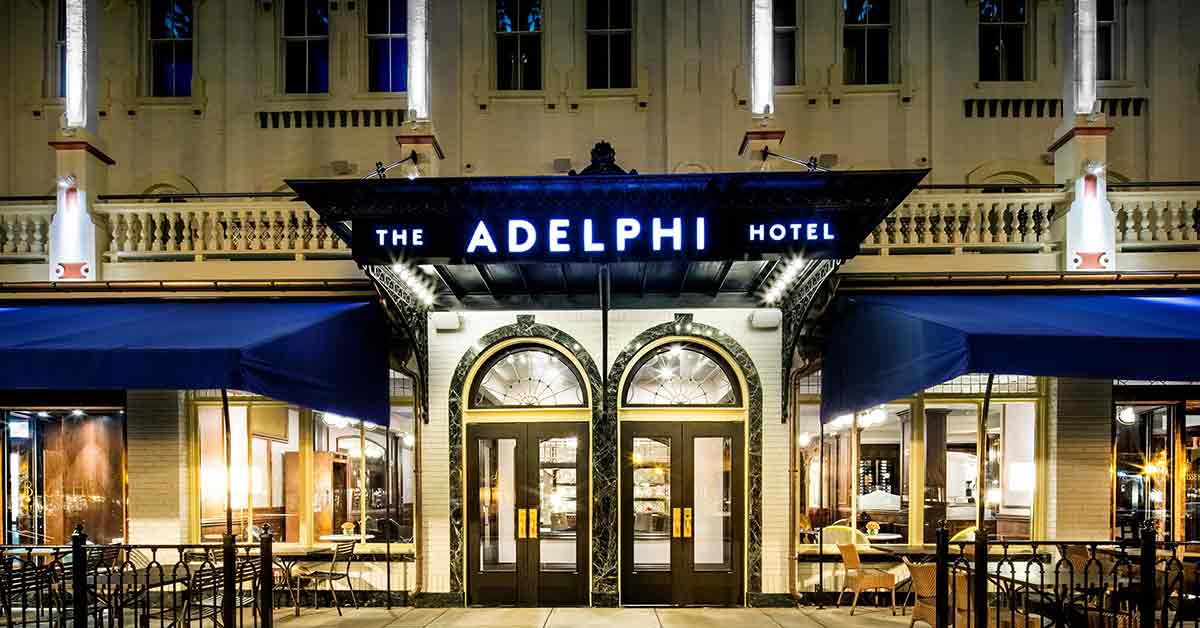 exterior of the adelphi hotel