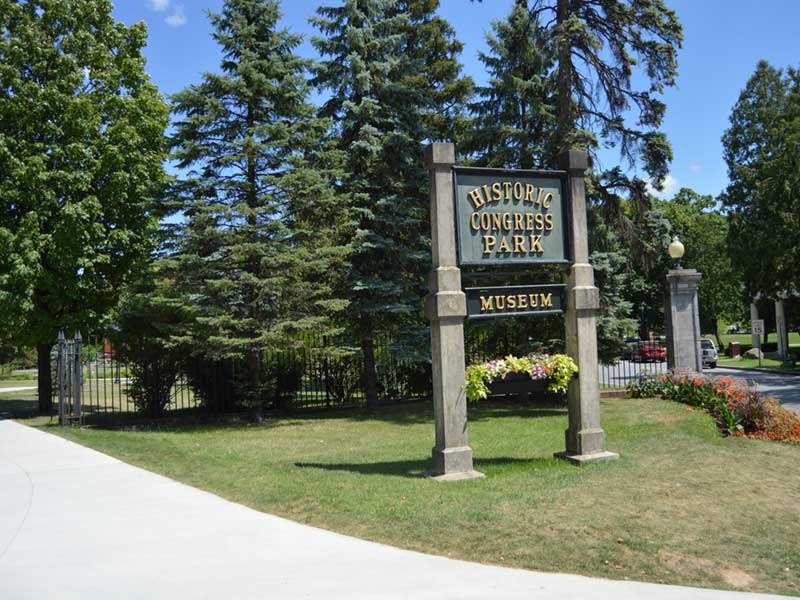 Entrance sign to the historic Congress Park