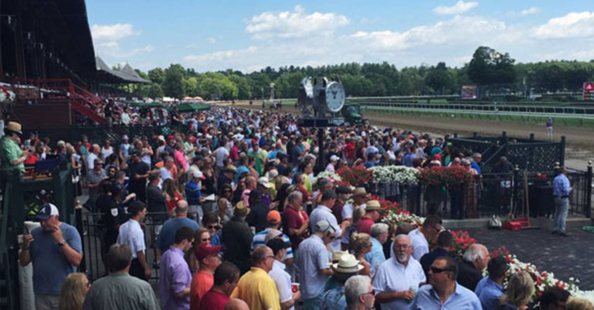 crowd of people at saratoga race course