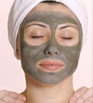 woman with a facial mask