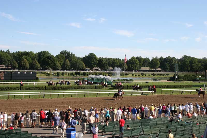 Apron seating at the Saratoga Race Course