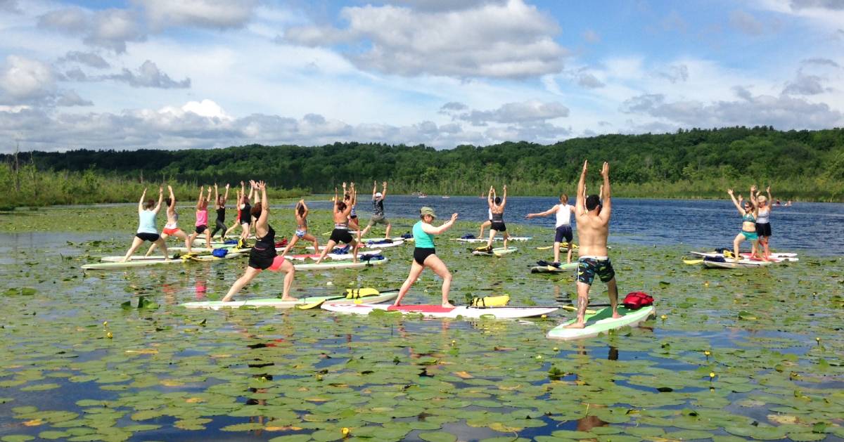 sup yoga on the water