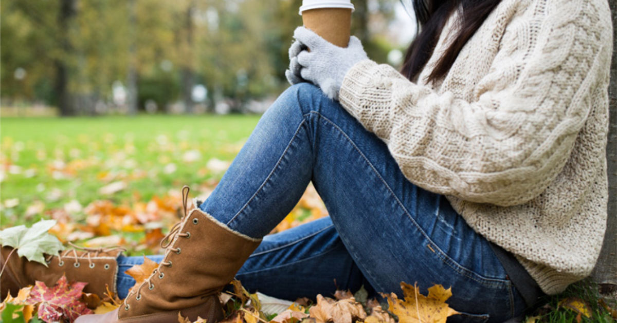 woman in the fall on the ground