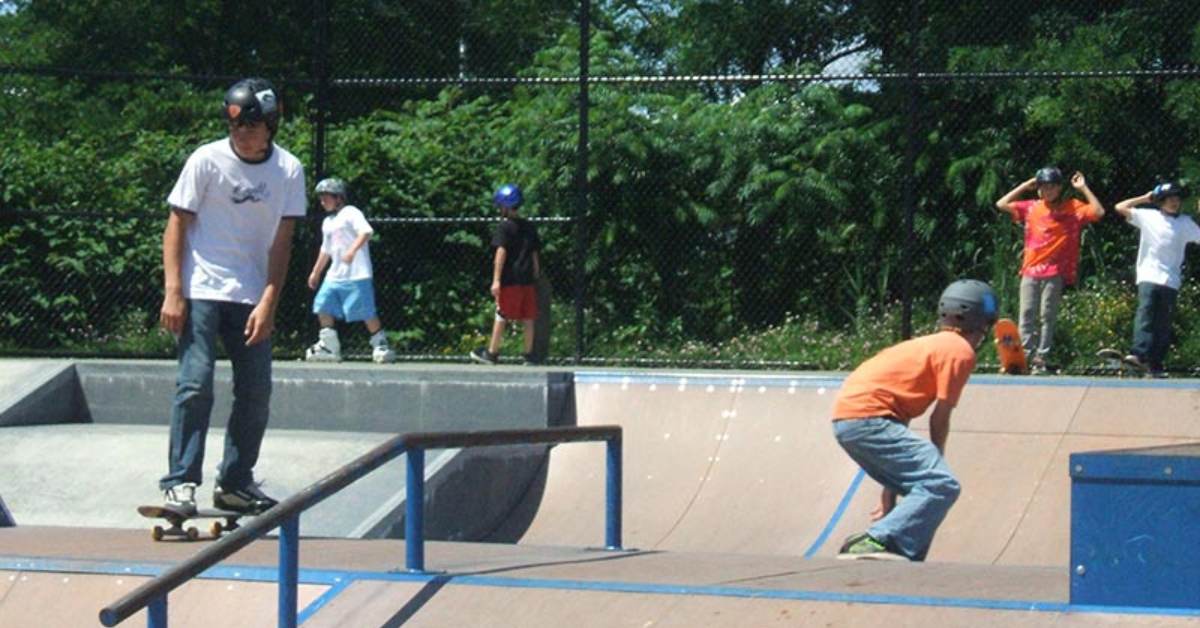 people at a skatepark