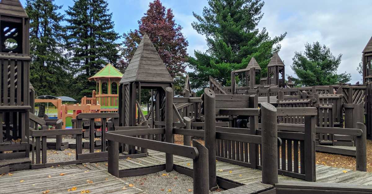 large wooden playground