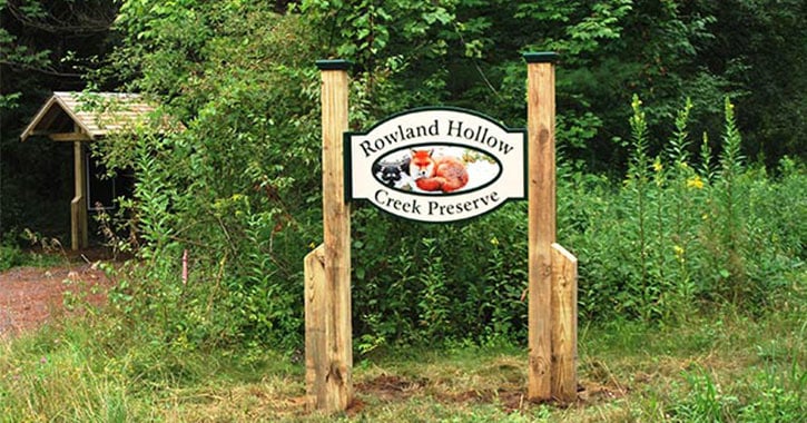 rowland hollow creek preserve sign