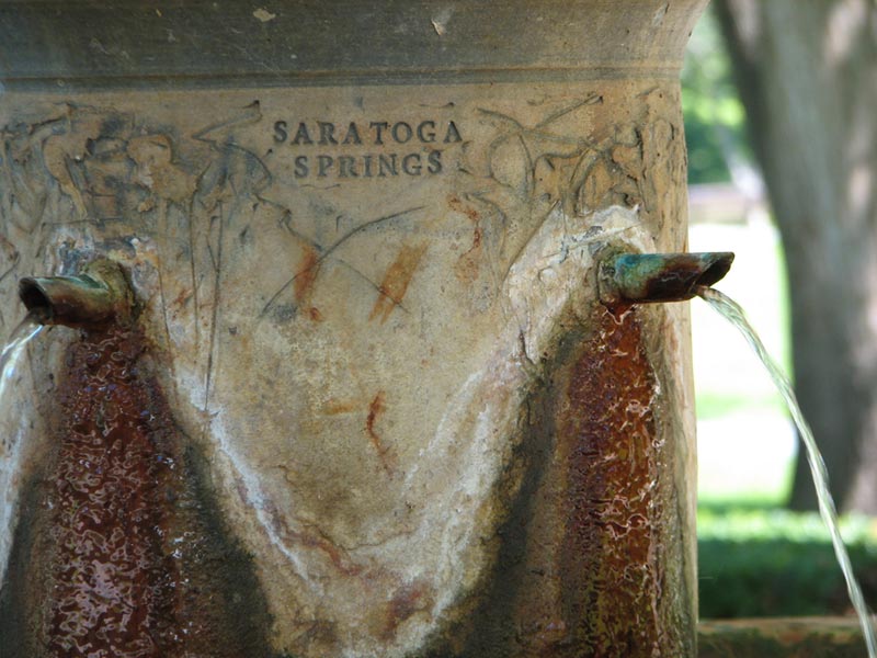 Close up of one of Saratoga's famed mineral springs