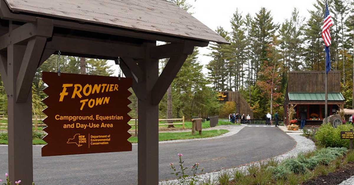 frontier town campground sign