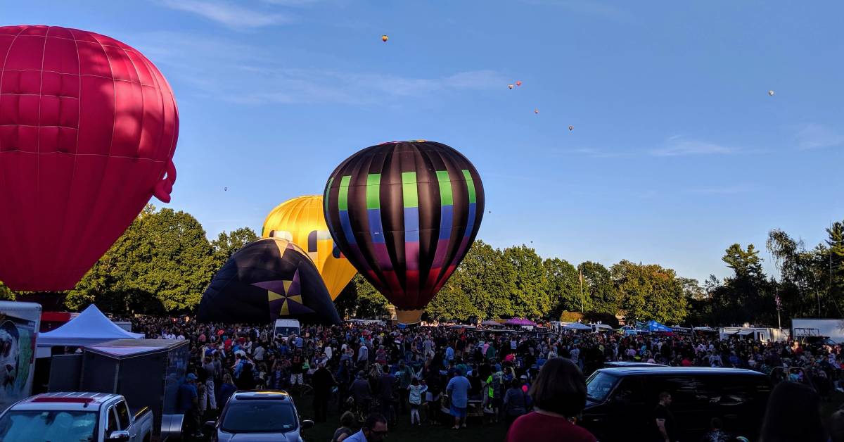 hot air balloon festival in park