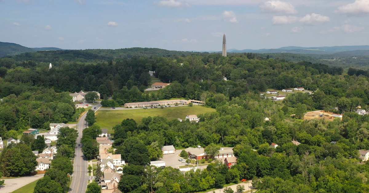 aerial view of bennington, vermont