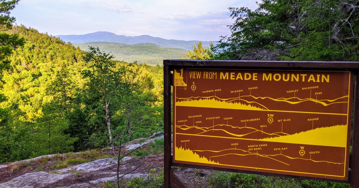 Meade Mountain sign on summit